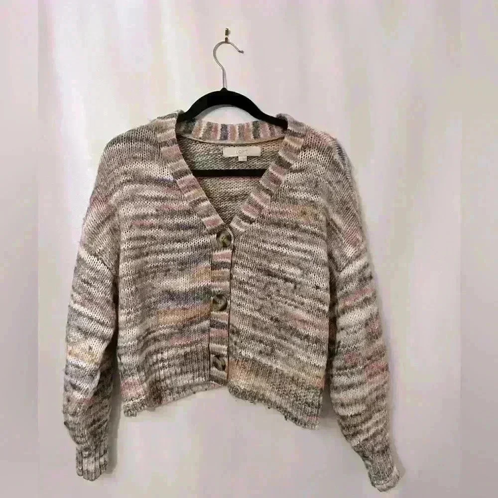 Loft V Neck Space Dye Cardigan Size M